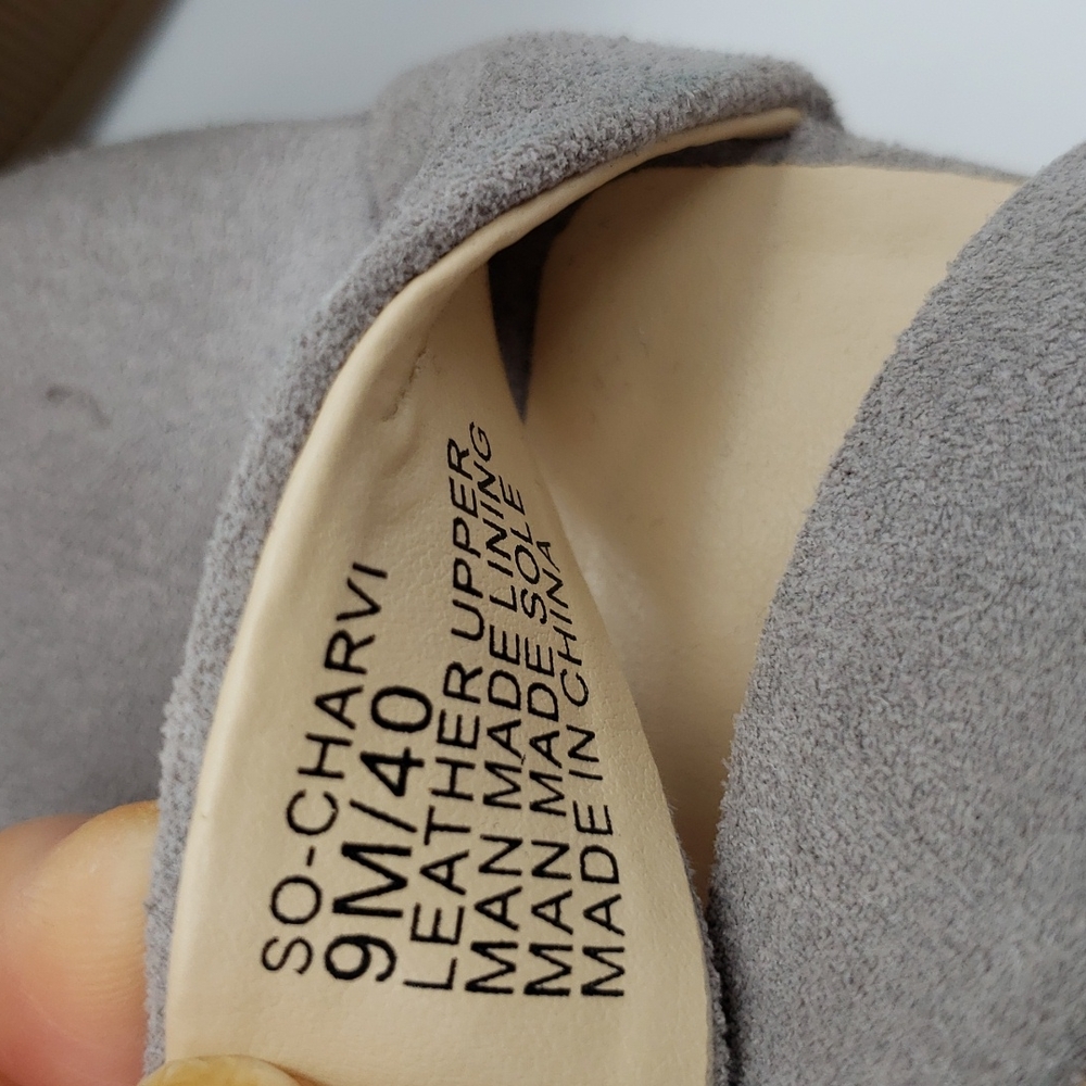 Sole Society Charvi Wedge Sandal Size 9M in Gray 3" Stacked Heel - Picture 2 of 11